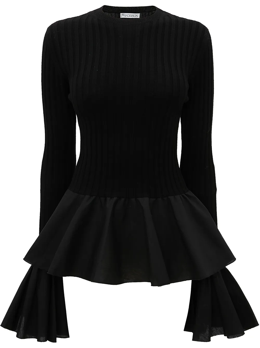 

Топ с баской Jw Anderson, черный