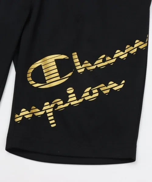 Детские шорты Champion из переработанного полиэстера с логотипом, серые — фото 2