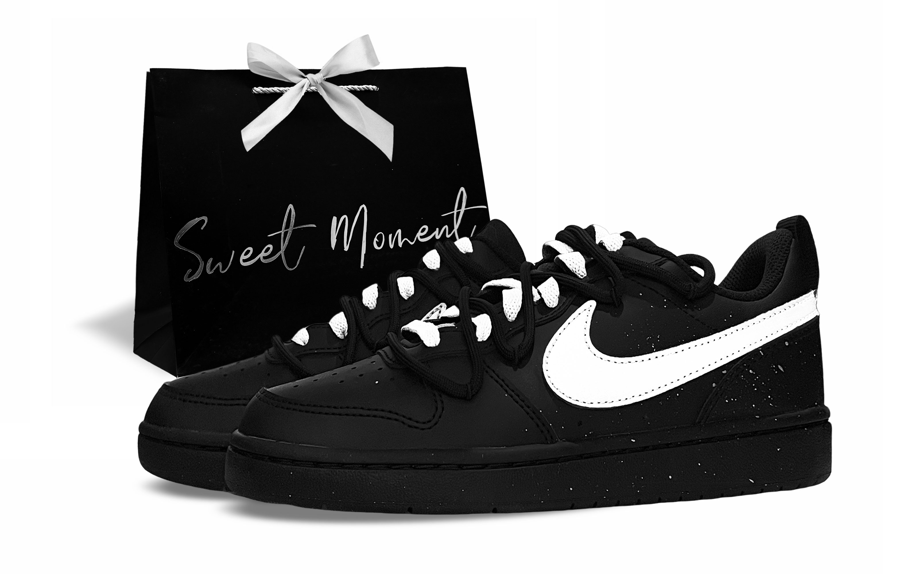 

Nike Court Borough Slip Resistant Low top детские скейтборд кроссовки Black