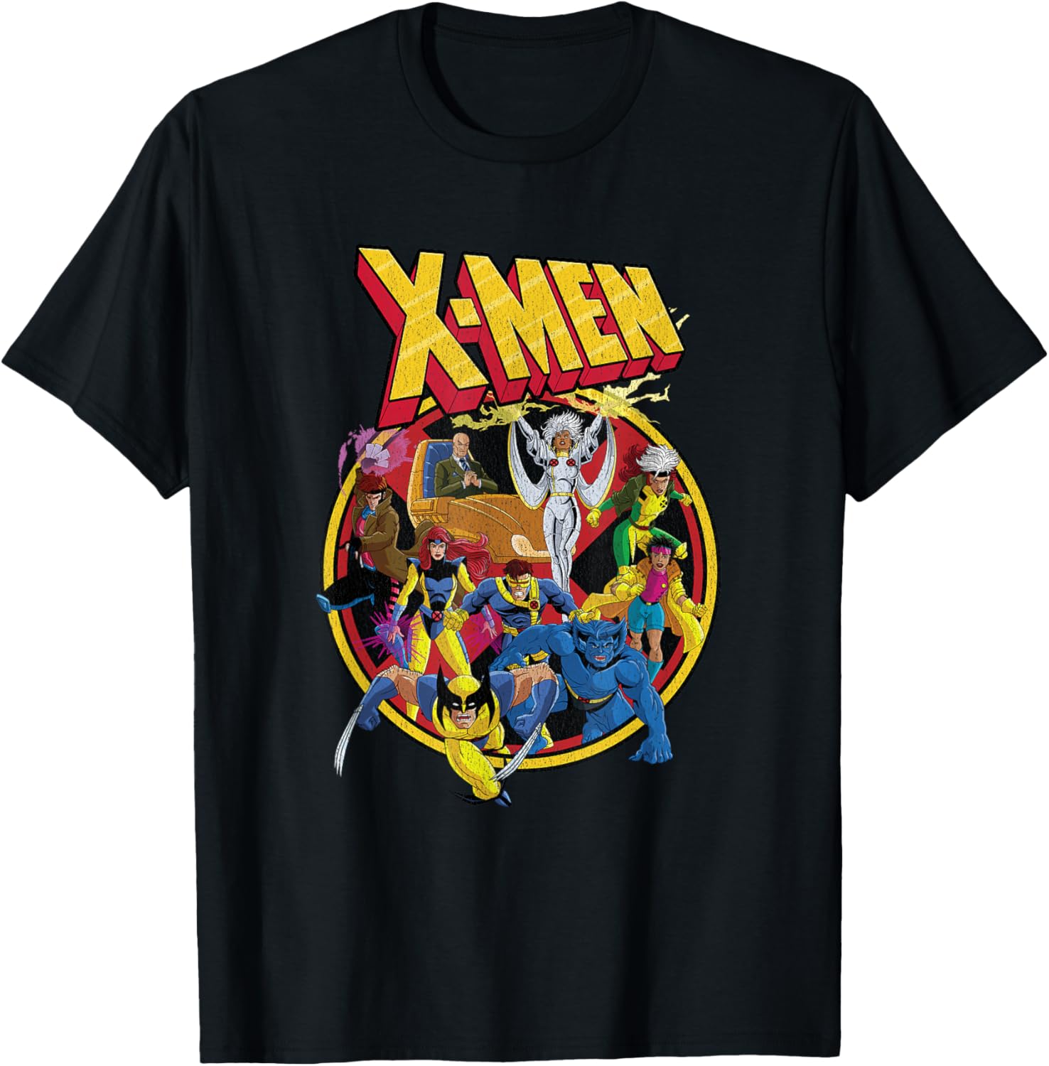 

Футболка в стиле ретро 90-х с изображением персонажей аниме Marvel X-Men, черная