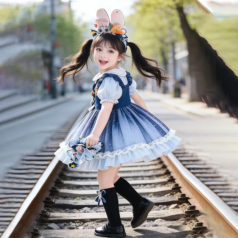 Платье детское летнее для детей 3-7 лет Disney, Dress+Petticoat+Hair Accessory+Socks — фото 4