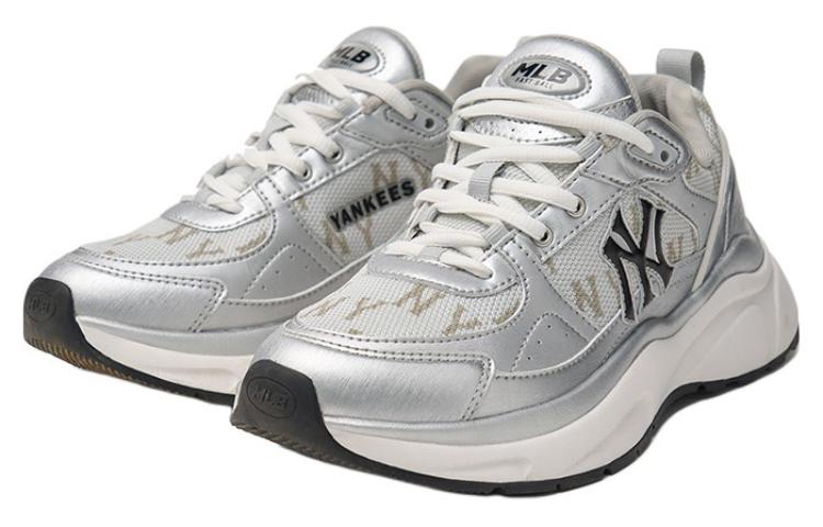MLB Кроссовки Fast Ball Classic Monogram антискользящие износостойкие низкие повседневные городские для комьюта беговые унисекс серебристые New York Yankees/Silver — фото 3