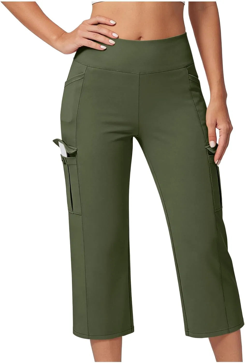 Женские капри Yoga Capri Pants с карманами, Green