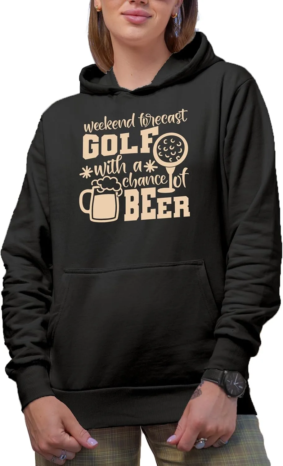 

Толстовка с капюшоном Novelty, принт Weekend Forecast, Golf with a Chance of Beer Make Your Mark Design