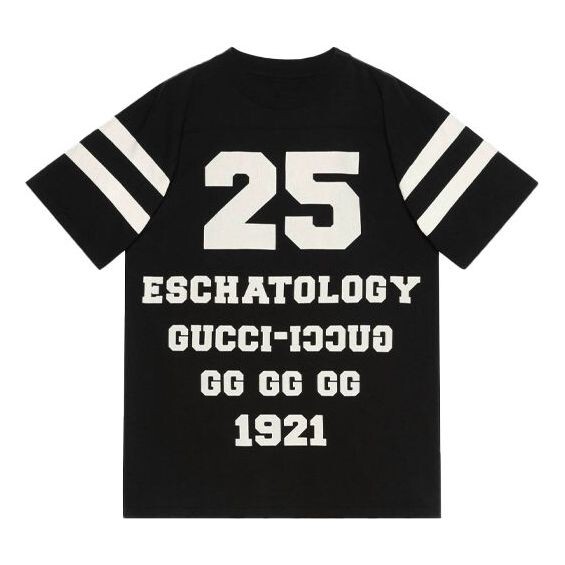 

Футболка GUCCI SS21 1921 Series Alphabet Printing Casual Short Sleeve Black, черный