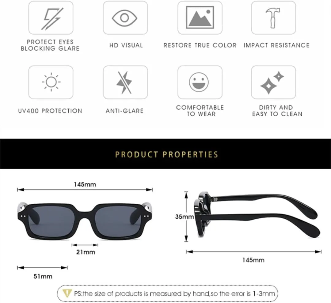 

Модные маленькие прямоугольные мужские солнцезащитные очки в стиле ретро с защитой от УФ-излучения UV400 для женщин с градиентным покрытием VFDHN, Tyj526-11