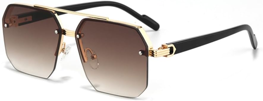 

Женские солнцезащитные очки без оправы, прямоугольной формы, модные солнцезащитные очки без оправы, классические очки с градиентным переходом цвета, защита от ультрафиолета UV400 TYUVIVO, Brown