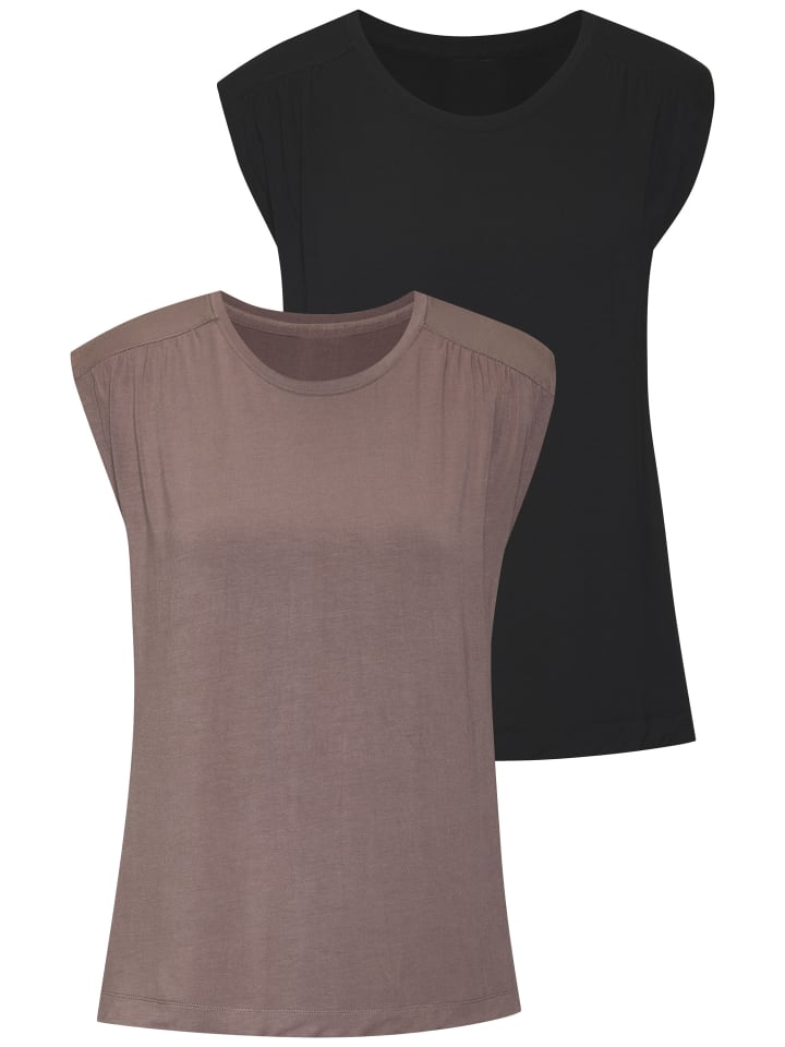 

Топ LASCANA, цвет taupe, schwarz