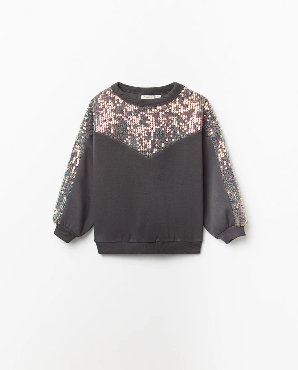 

Толстовка с пайетками Sfera, серый