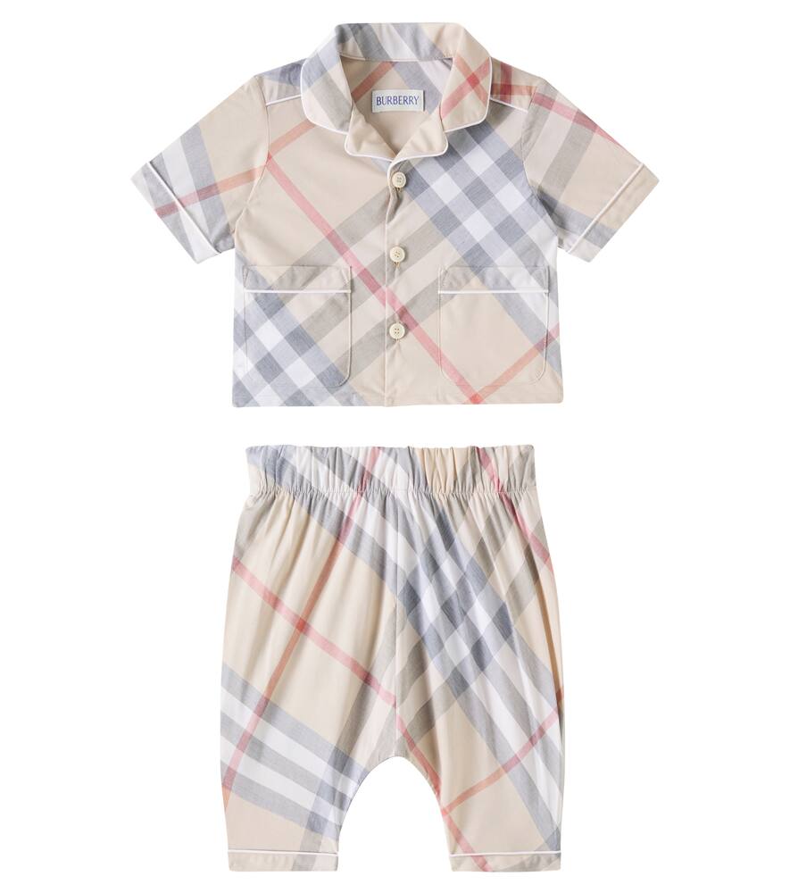 

Детские пижамы из хлопка Burberry Check Burberry Kids, Pale Stone Ip Check