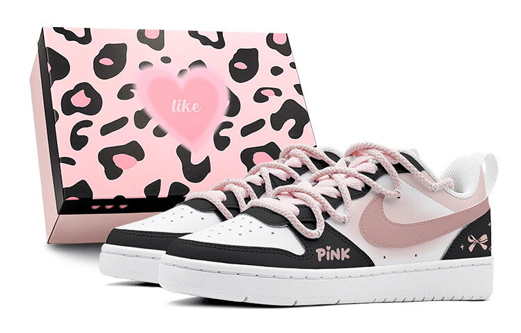 

Кроссовки Nike Court Borough Skateboarding Shoes Women's Low-top Black/pink/white, черный/розовый