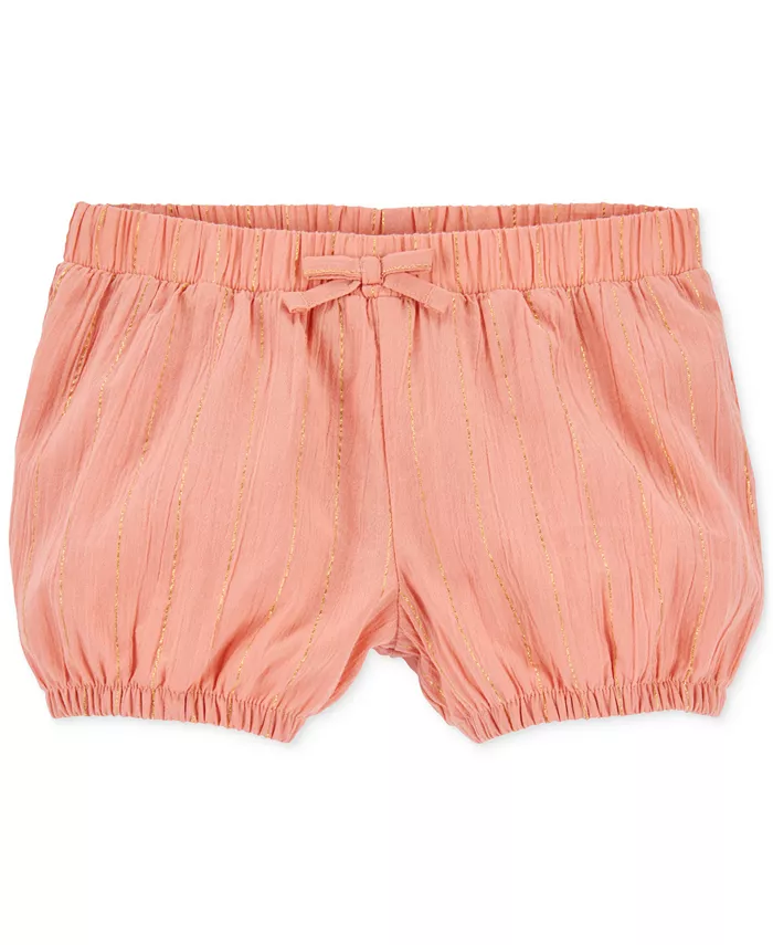 

Шорты полосатые на резинке для девочек Toddler Girls Pull-On Striped Woven Shorts Carter's, оранжевый