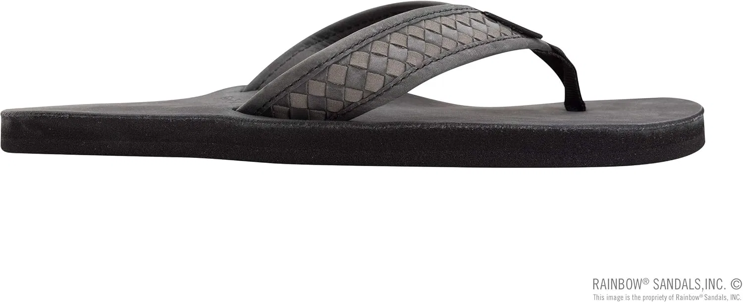 Сандалии из натуральной кожи с ручным плетением Bentley Black/Grey Rainbow Sandals — фото 4
