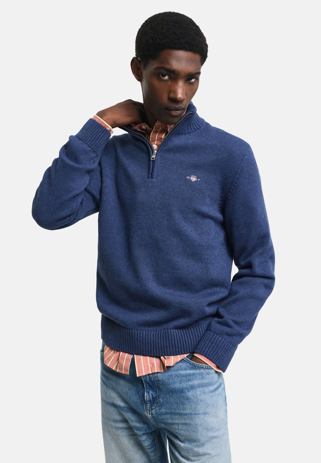 

Джемпер CASUAL HALF ZIP GANT, темно-синий деним