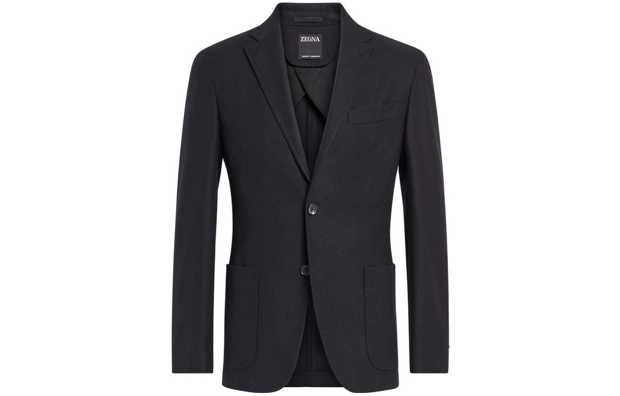 

Однобортный блейзер из кашемировой шерсти Ermenegildo Zegna, черный