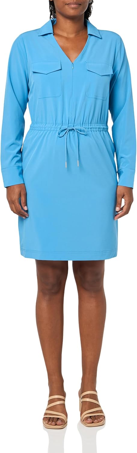 

Женское повседневное платье-футляр Calvin Klein с длинным рукавом, Steel Blue