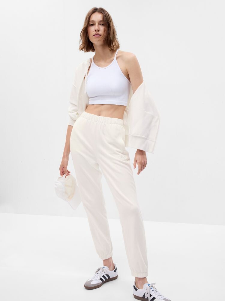 

Винтажные мягкие спортивные брюки с логотипом Gap, белый
