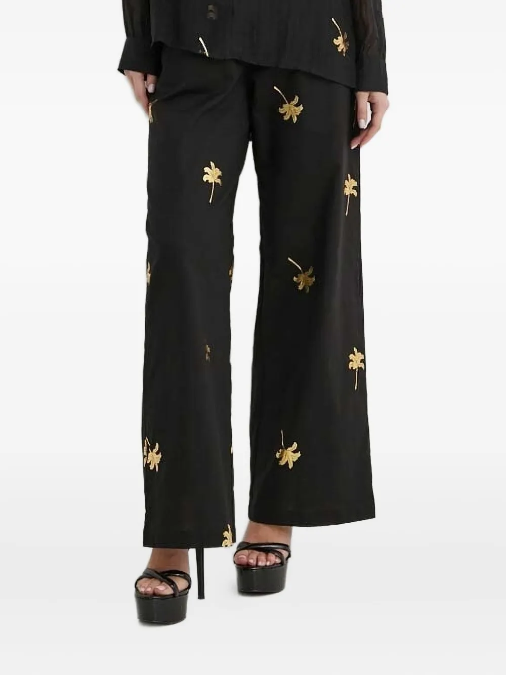 

Брюки с вышивкой NEVER FULLY DRESSED, черный