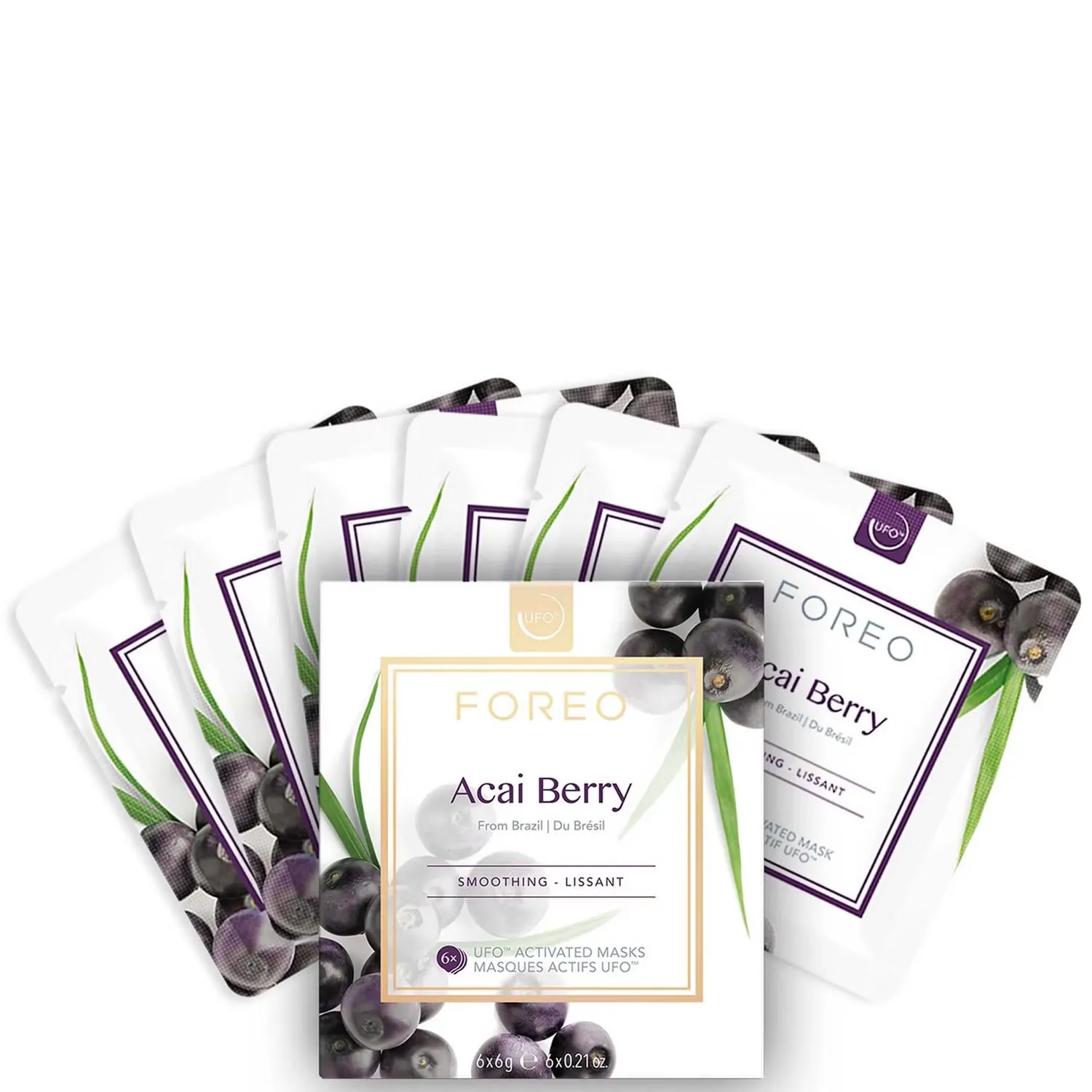 

Acai Berry UFO/UFO Мини-укрепляющая маска для лица для стареющей кожи (6 шт.) Foreo
