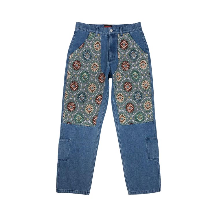 

Брюки Pleasures Floral Ultra Double Knee Pants 'Indigo', синий