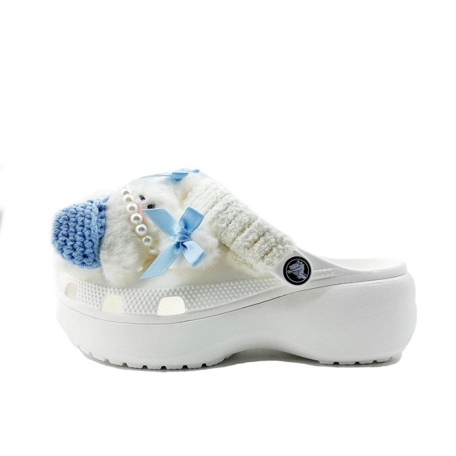 Crocs Классические туфли-сабо на платформе унисекс белого цвета