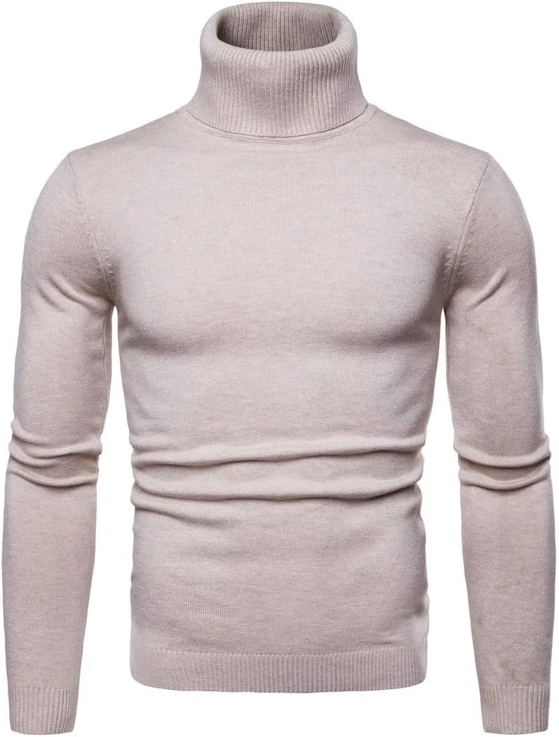 

Мужской зимний свитер с воротником-стойкой, длинный рукав, хлопок, slim fit GUBIDIAO