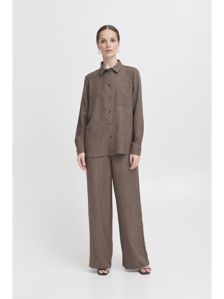 

Рубашка с длинными рукавами - IXREMI Классический крой из тикового дерева с отделкой под булавку. ICHI