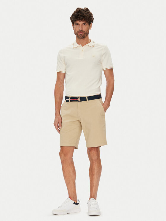 Шорты из ткани regular fit Brooklyn MW0MW39706 Tommy Hilfiger, бежевый — фото 2
