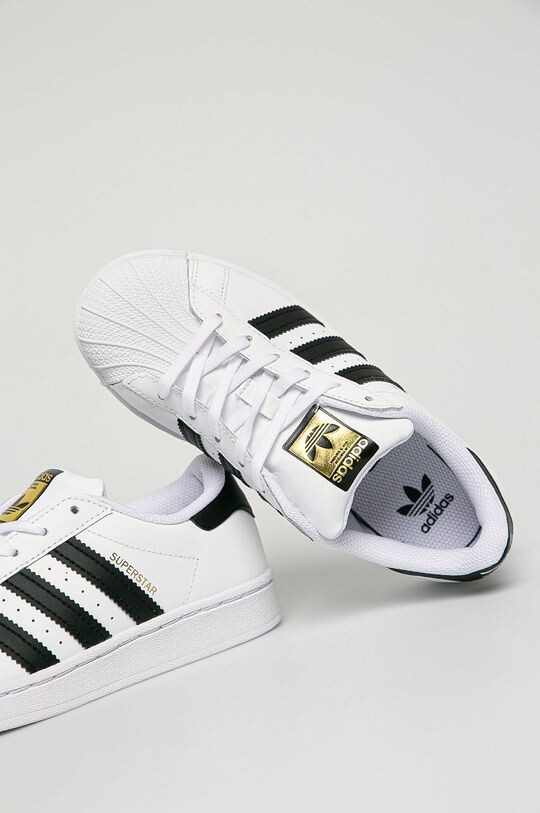 Детские кожаные кроссовки Superstar adidas Originals, белый — фото 3