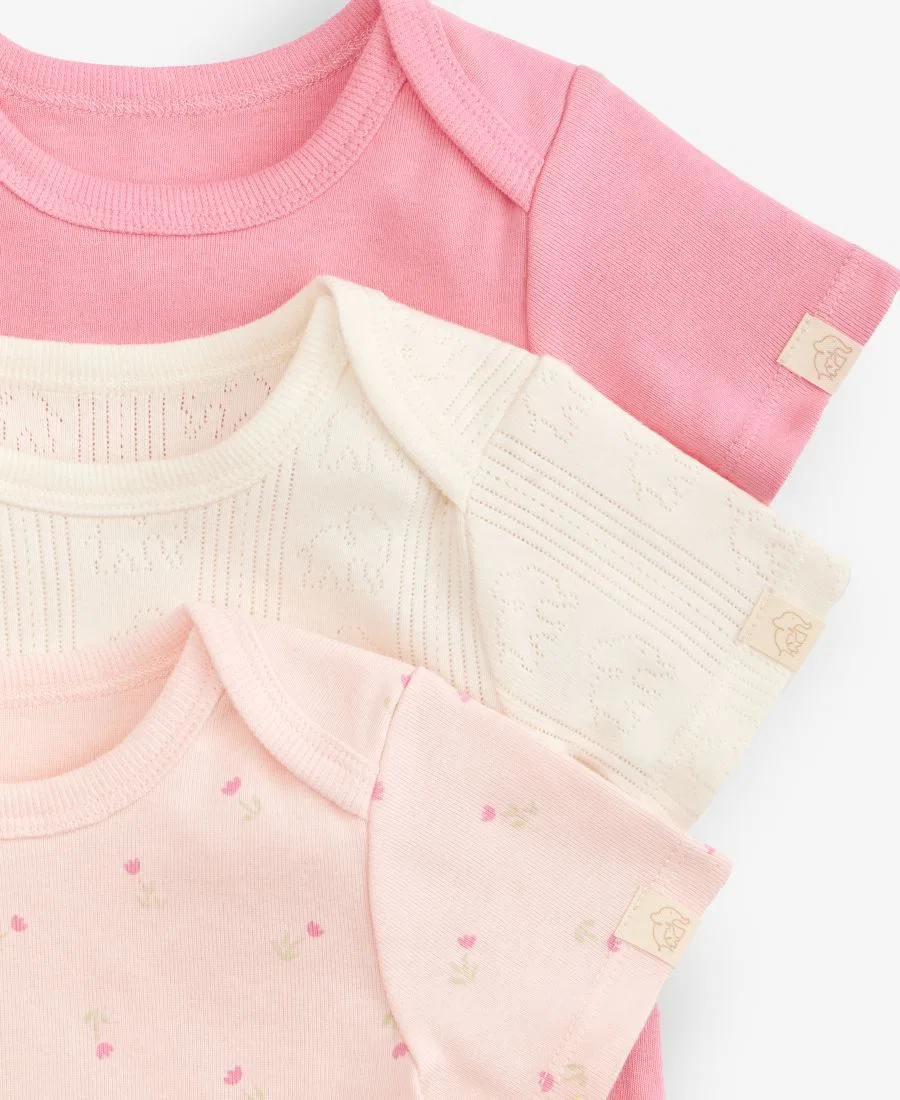 Набор для новорожденных девочек Everyday Baby Essentials: боди с коротким рукавом и нагрудник (3 шт.) First Impressions, розовый — фото 3