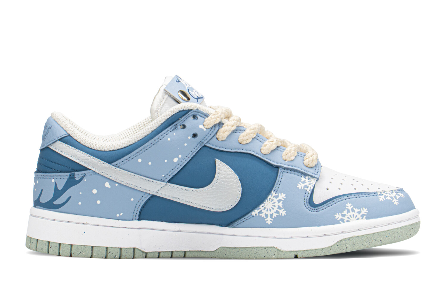 

Кроссовки Nike Dunk Skateboard Shoes Women's Low-Top Blue/White Silver