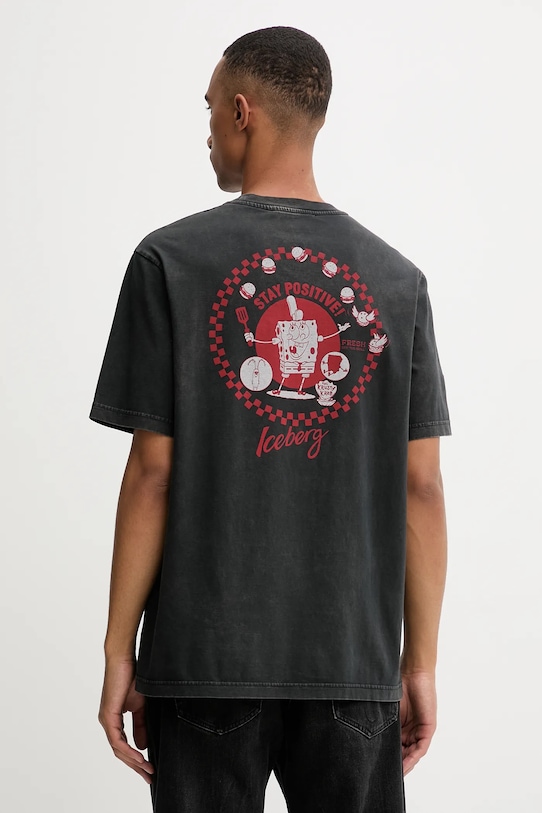 

Хлопковая футболка Iceberg, серый