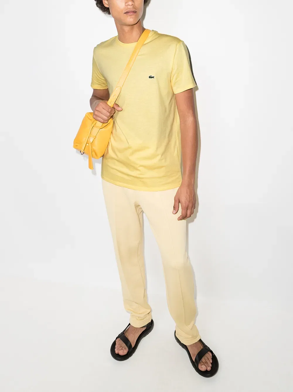 Хлопковая футболка с нашивкой-логотипом Lacoste, желтый — фото 2