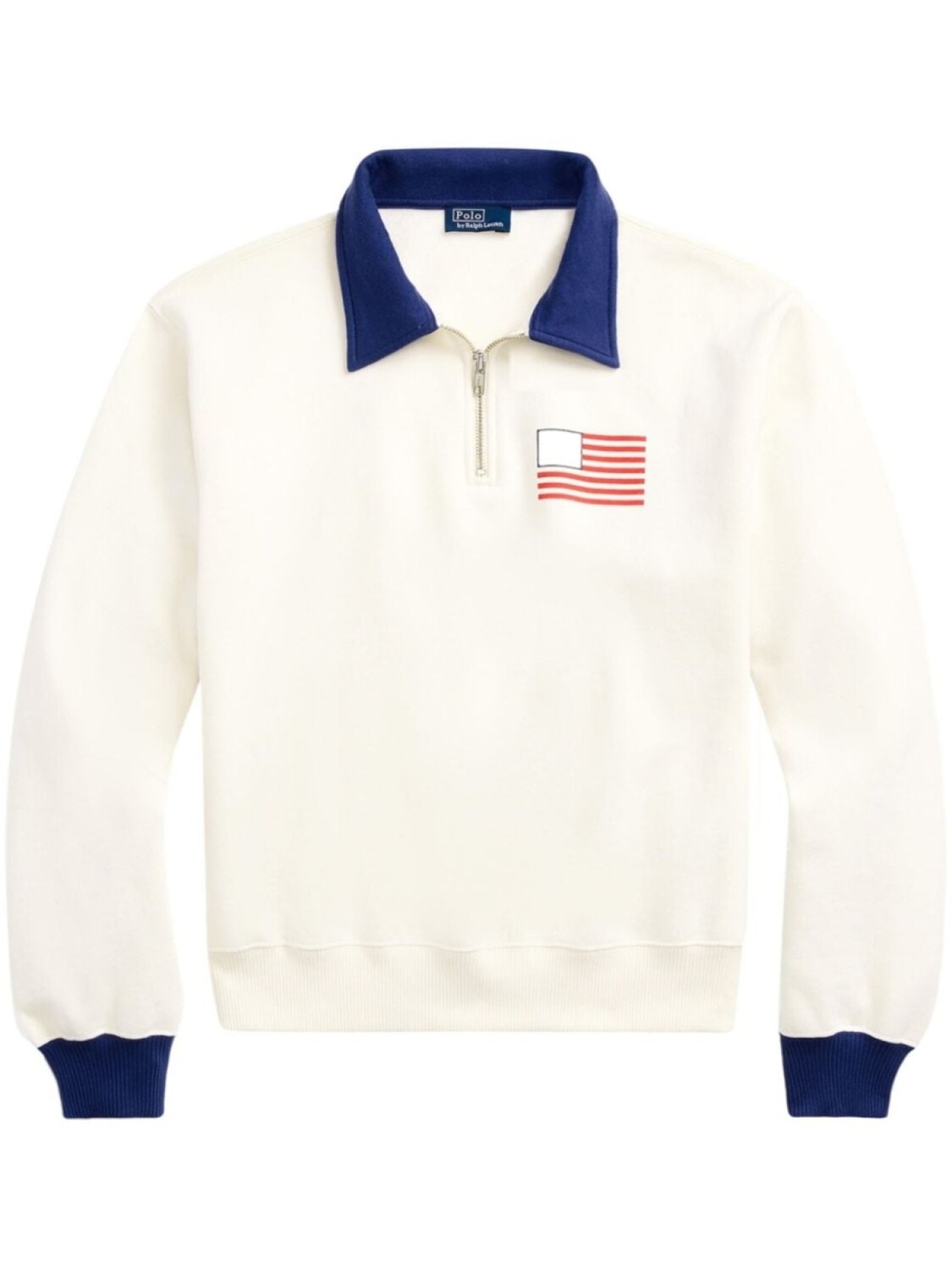 

Polo Ralph Lauren толстовка с воротником на молнии и логотипом, белый