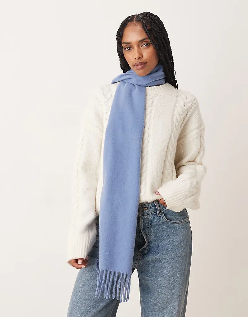 

Плетеный шарф с кисточками ASOS DESIGN, средне-синий