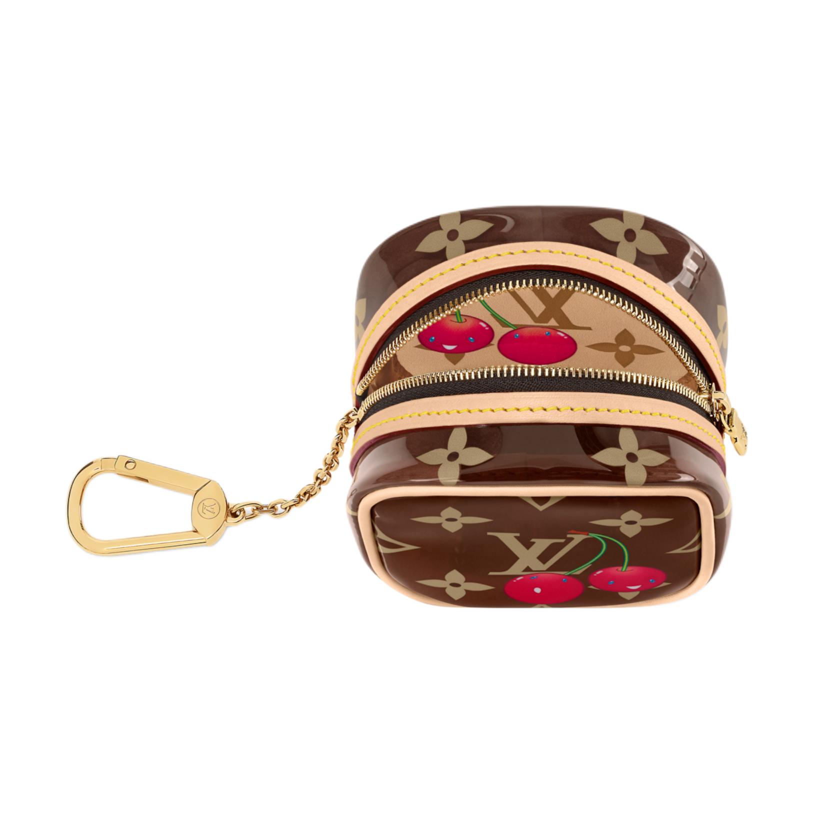 LOUIS VUITTON Кошелек для монет Takashi Murakami Cherry Cube с кристальным монограммным узором — фото 4