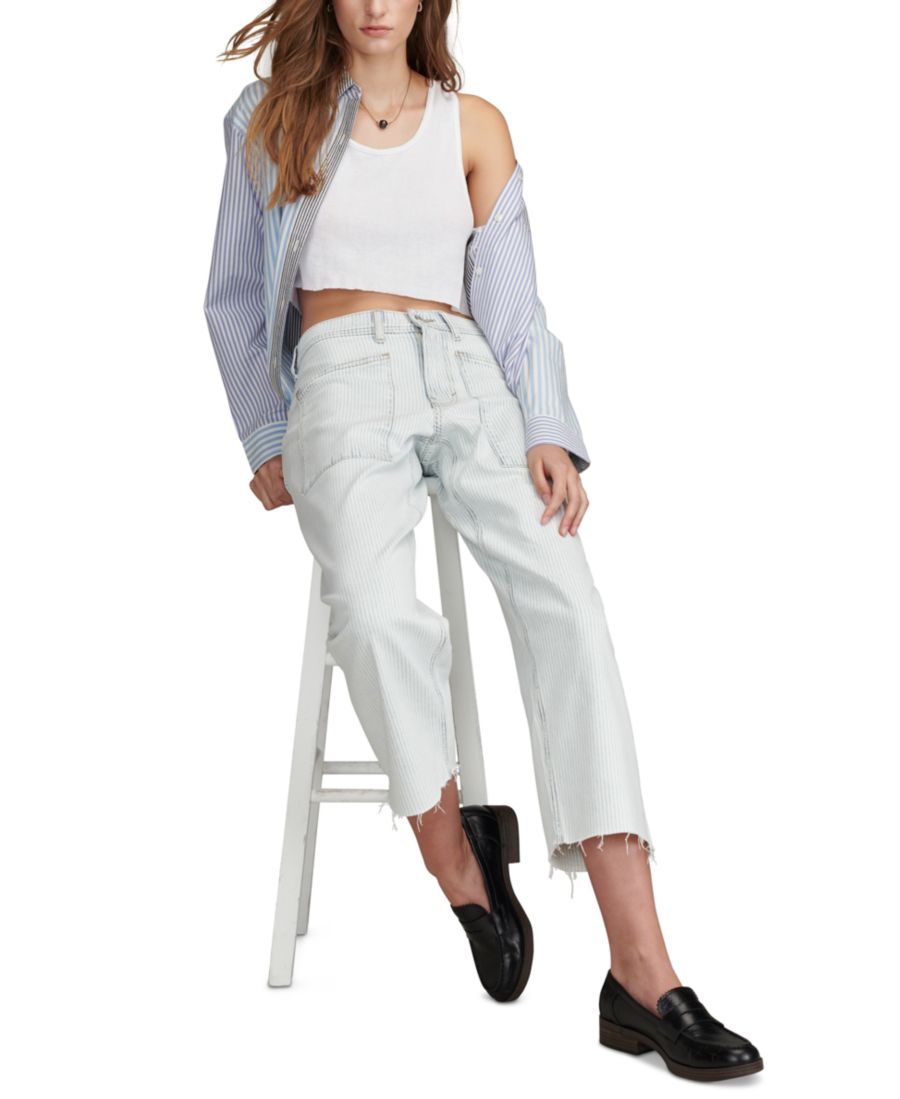 

Женские полосатые джинсы с накладными карманами и широкими штанинами Lucky Brand, Trackline