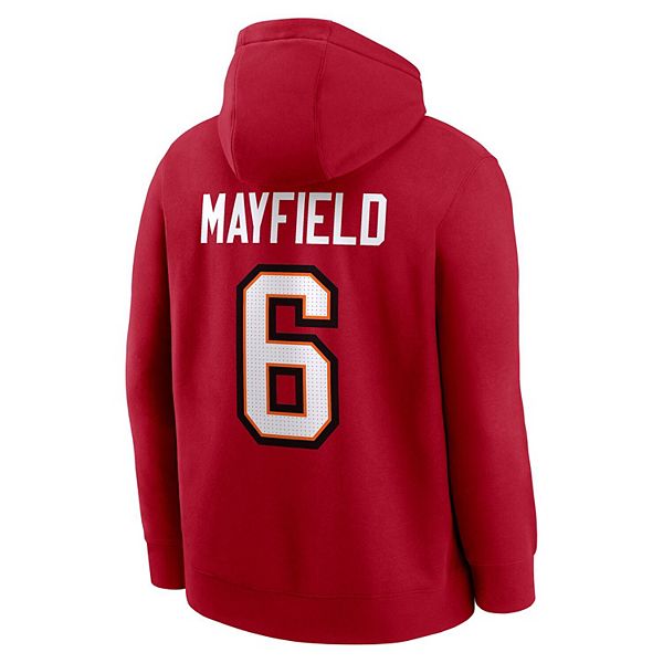 Мужская флисовая толстовка baker mayfield красная tampa bay buccaneers с именем игрока и номером Nike — фото 4