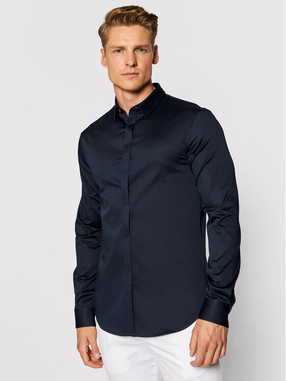 

Рубашка приталенного кроя Armani Exchange, синий