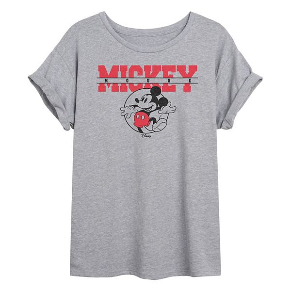 

Футболка Mickey Mouse Collegiate оверсайз для подростков Disney, Heather Gray
