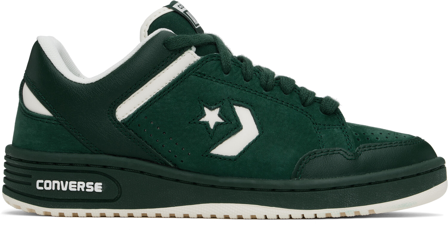 

Зеленые кожаные низкие кеды Weapon Converse