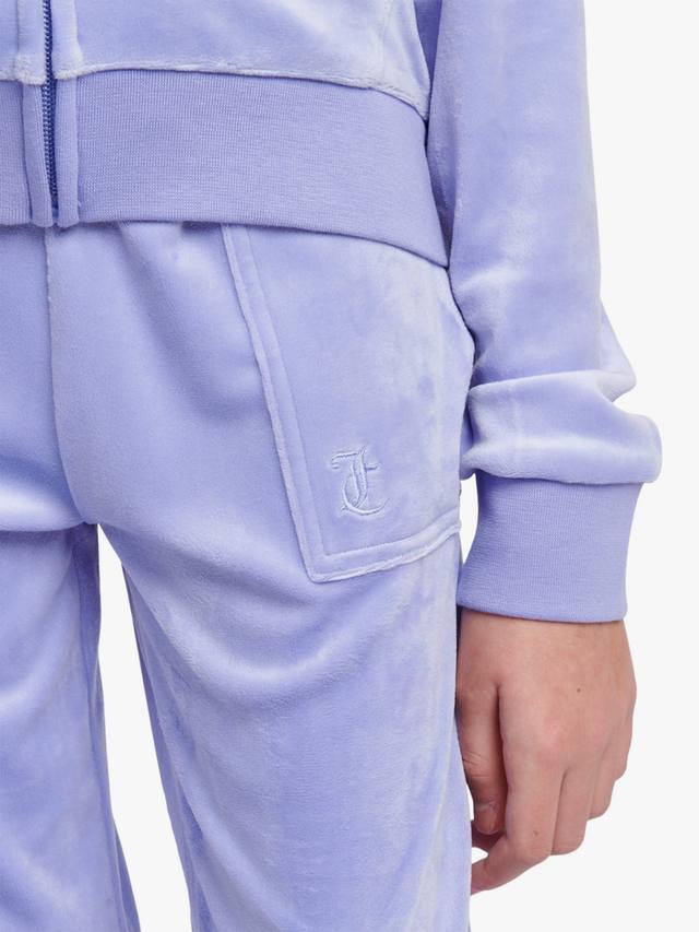 Детские велюровые тоновые широкие джоггеры Juicy Couture, Jacaranda — фото 4