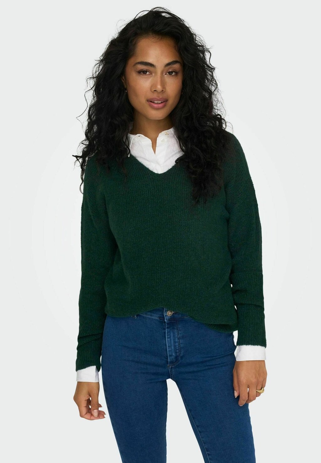 

Джемпер ONLCAMILLA V NECK ONLY, темно-зеленый