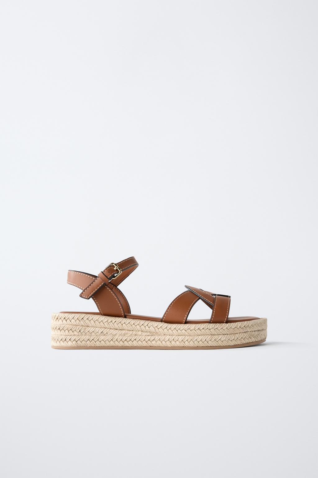 

Босоножки на платформе ZARA, коричневый