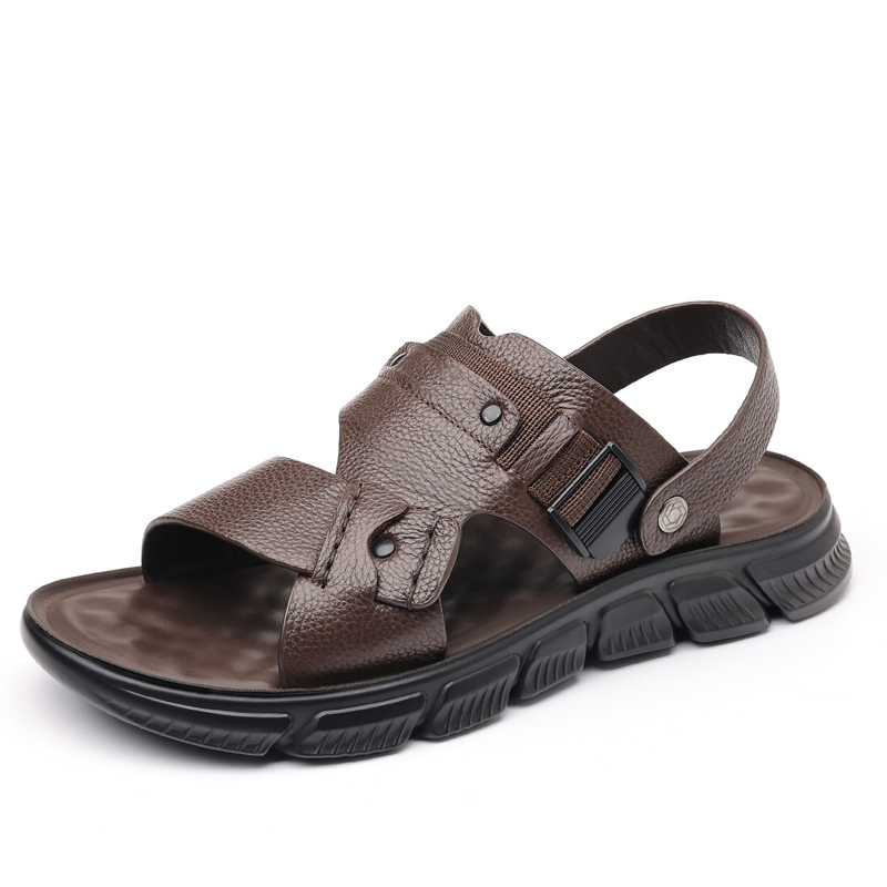 

LAORENTOU Пляжные сандалии мужские черно-коричневые коричневые, цвет Brown