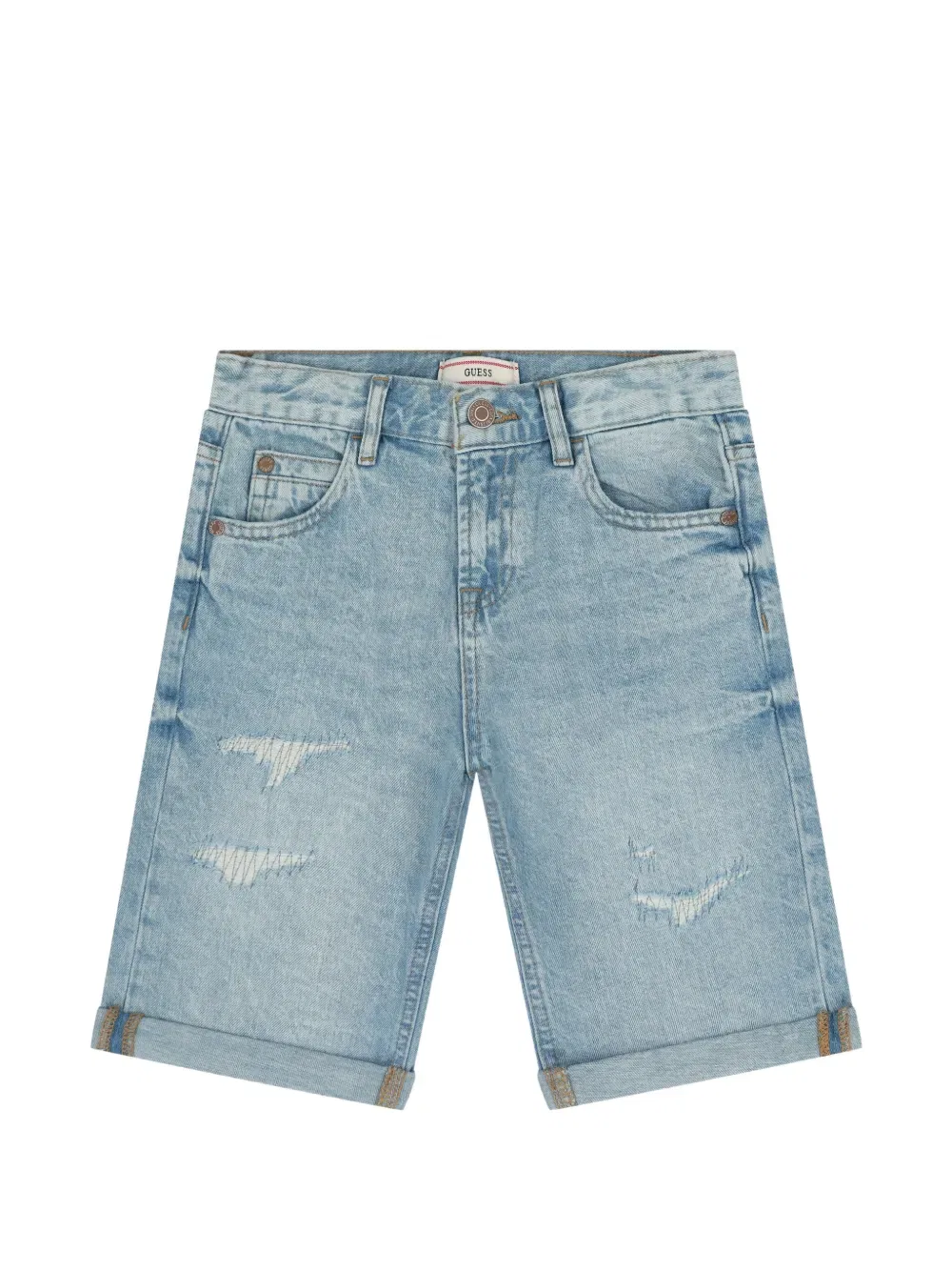 Рваные шорты с подворачивающимися штанинами Guess Kids, синий