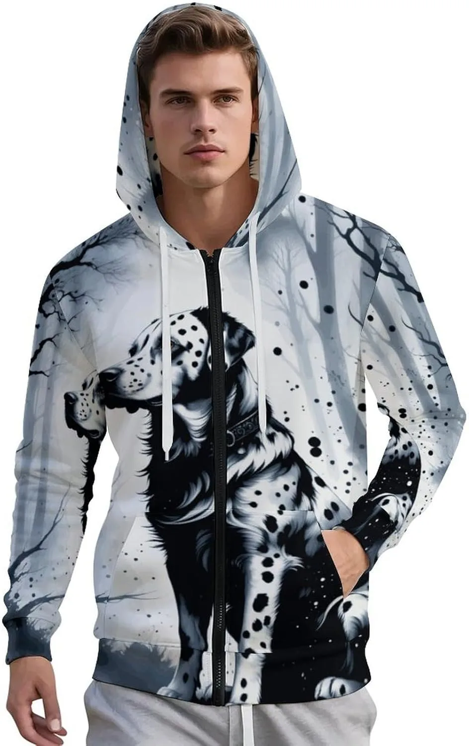 

Мужская толстовка Zakqeik с молнией и принтом Tigers