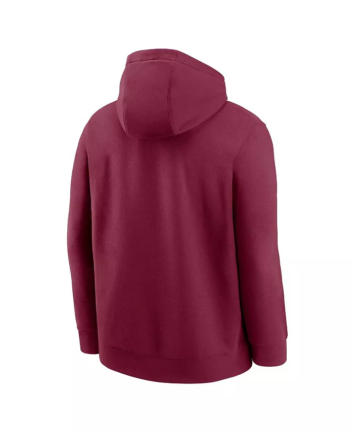 Мужская баскетбольная толстовка с капюшоном Garnet Florida State Seminoles Icon Club Fleece Nike — фото 2