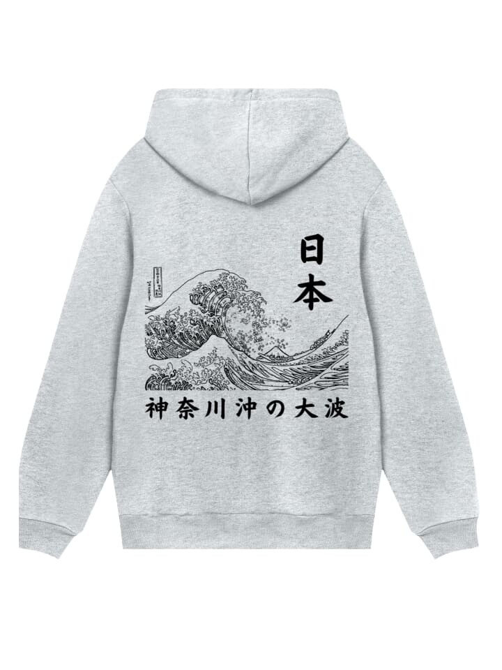 

Пуловер F4NT4STIC Hoodie Kanagawa Welle Golden Gai, пятнистый серый