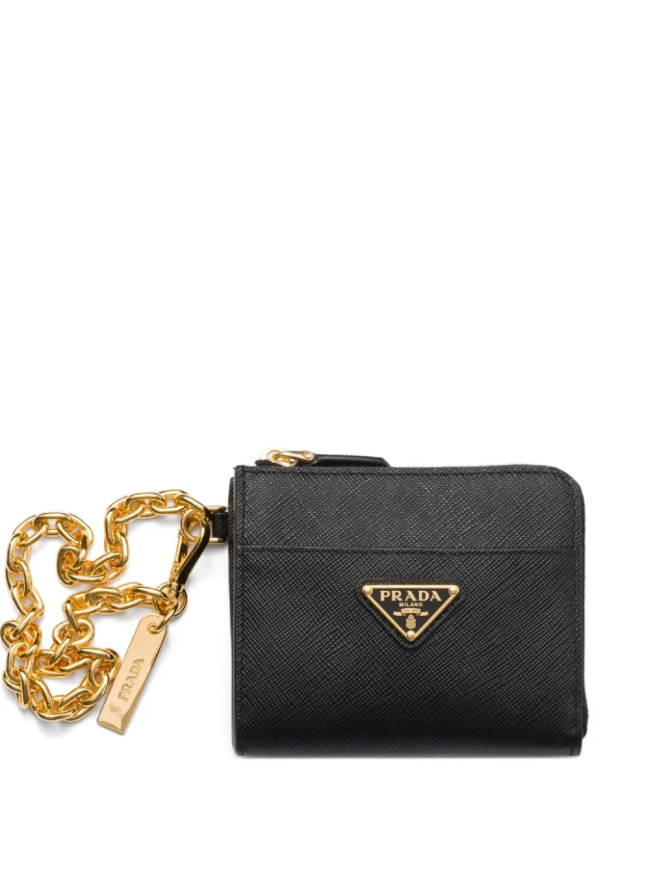 

Маленький кошелек из сафьяна Prada, черный